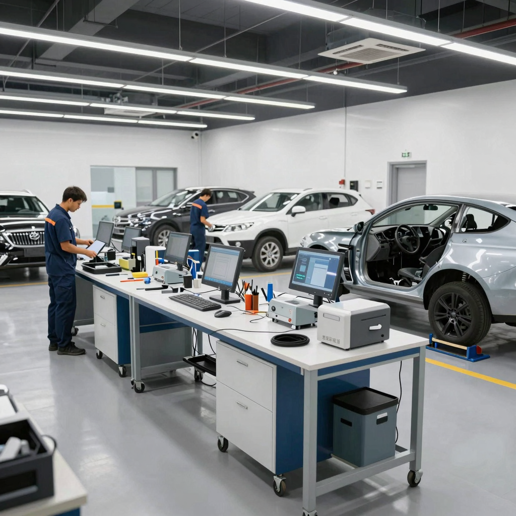 A professional collision repair shop