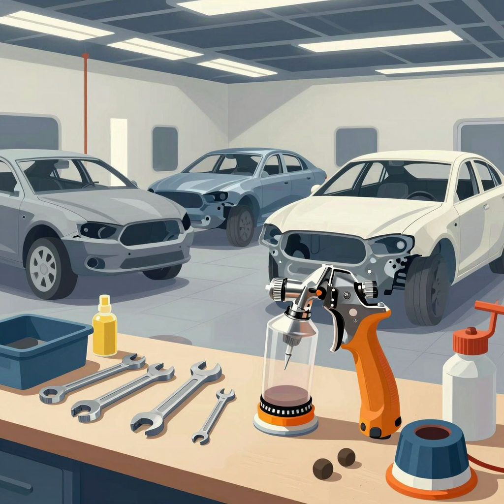 Inside an Auto Body Repair Shop