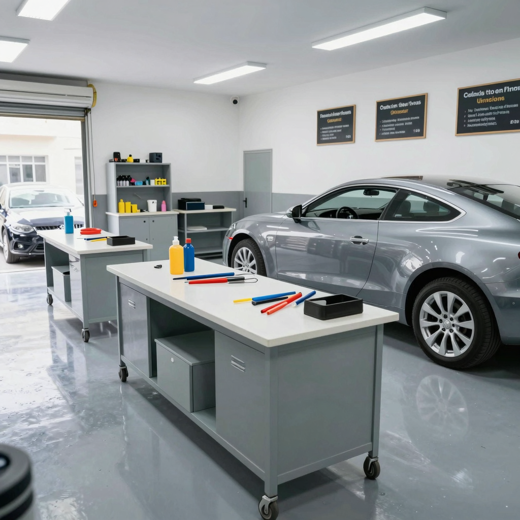 A well-maintained auto body shop
