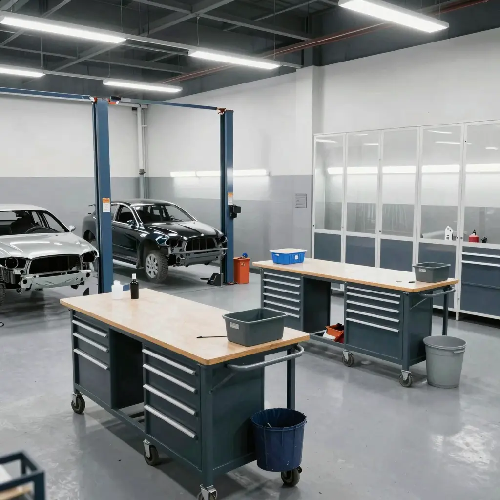 Interior of Auto Body Shop
