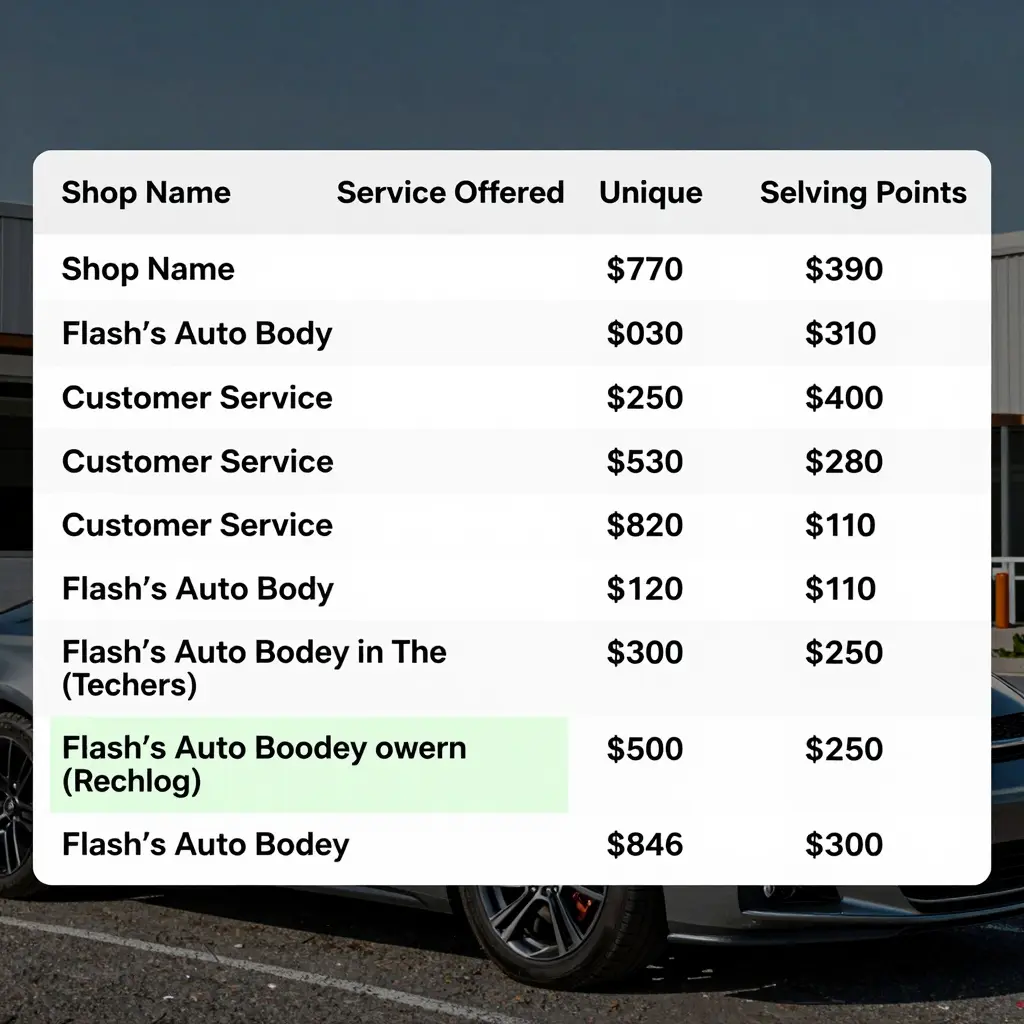 Comparison of Auto Body Services in Spokane